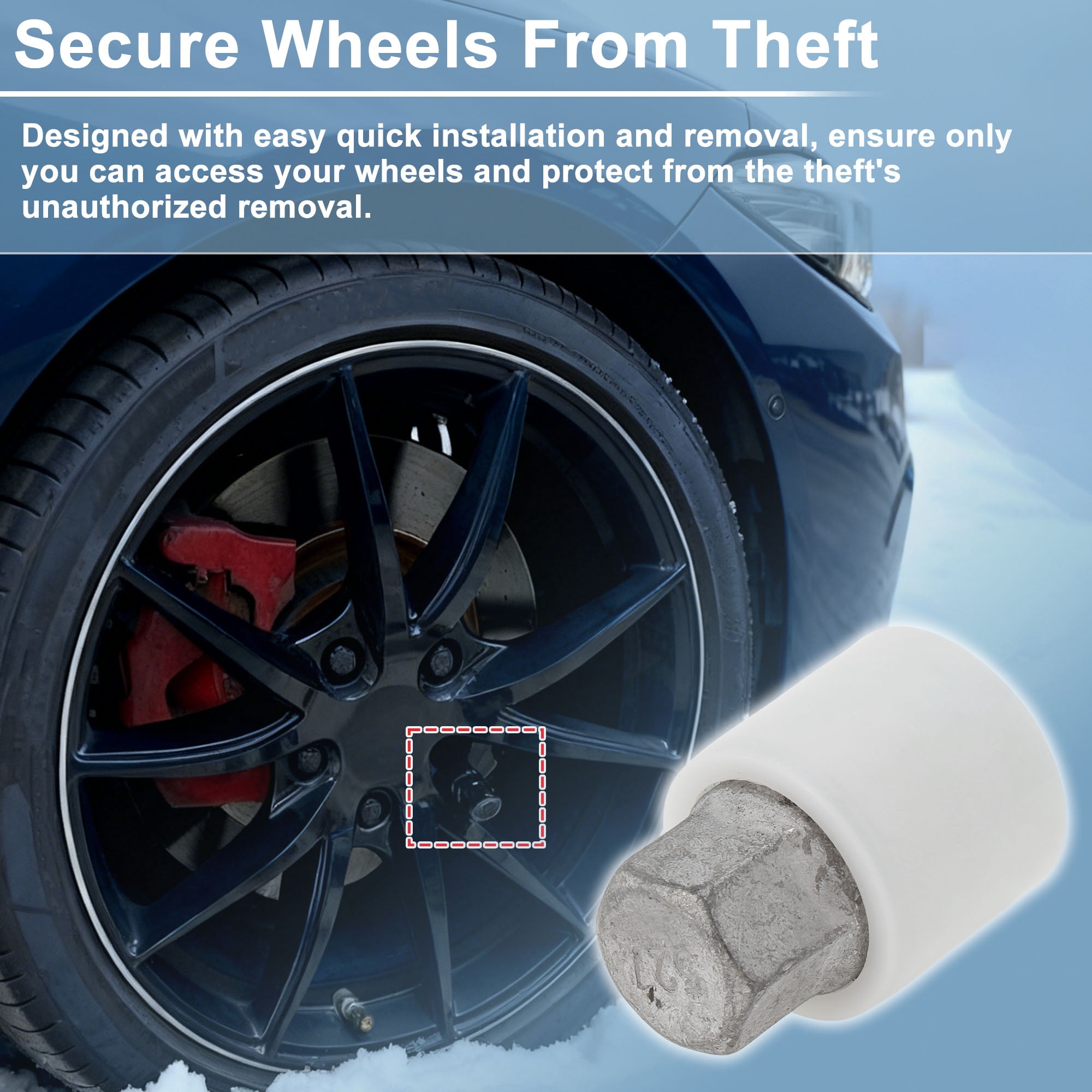 Unique Bargains Wheel Lock Lug Nut for Volkswagen Touareg Silver White