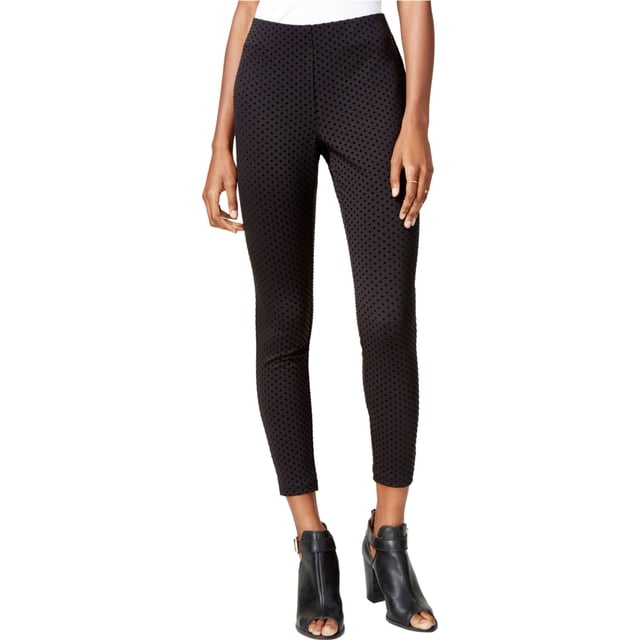 maison Jules Pantalones cortos casuales con estampado de puntos para mujer, negro, XS