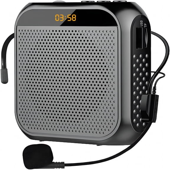GJX Portable Voice Amplifier Rechargeable Voice Speaker Headset,Black