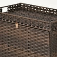 thumbnail image 3 of Dextrus Cat Litter Box Enclosure, Rattan Cat House Litter Box Furniture with Mats, Brown, 3 of 9