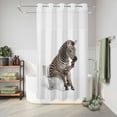 thumbnail image 6 of No Hook Shower Curtain, Funny Zebras Shower Curtains for Bathroom with See Through Top Window, Cute Art Fun Lovely Animals on Toilets Waterproof & Washable Bath Curtain Small Stall 36"x78", 6 of 9