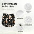 thumbnail image 6 of Picia Lilies Flowers Pattern Women's 2 in 1 Athletic Running Shorts High Waisted Workout Casual Gym Sweat Shorts with Comfy Liner Zipper Pockets-Medium, 6 of 9
