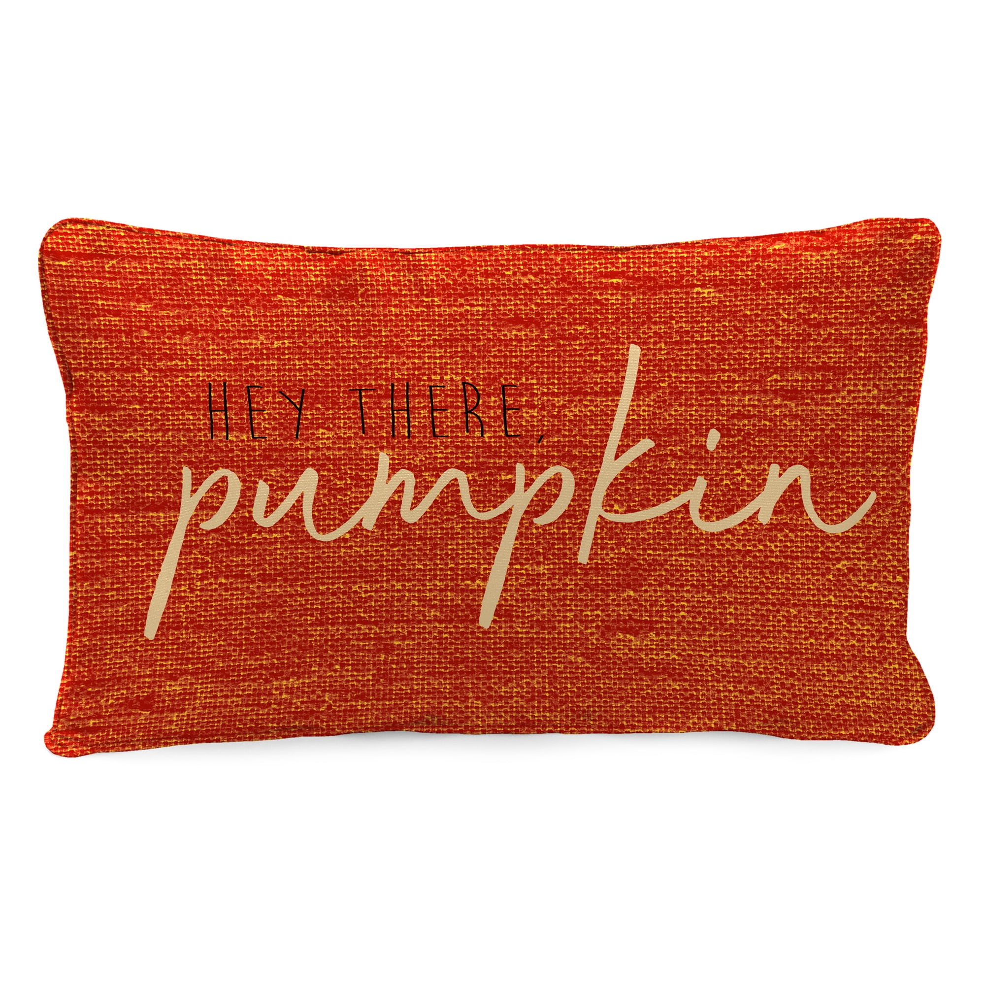 Jordan Manufacturing Orange Rectangular and Cream Pumpkin Reversible Square 2-piece Autumn Outdoor Throw Pillow Set