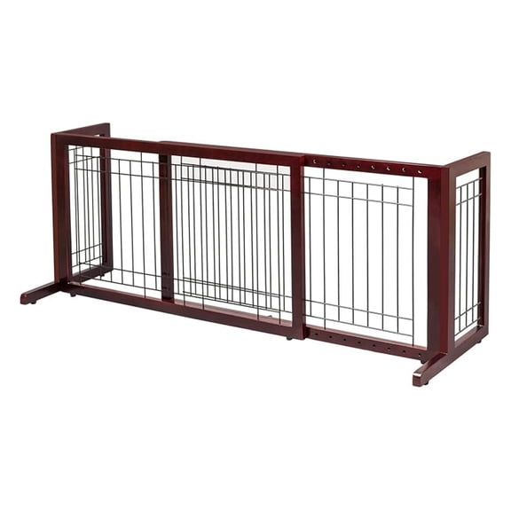 HYYOPFree Standing Pet Gates for Dogs Indoor Dog Fence, Solid Wooden Dog Gates for The House,Doorways and Stairs, Doggie Gates for Indoors Adjustable from 40" to 71" Wide