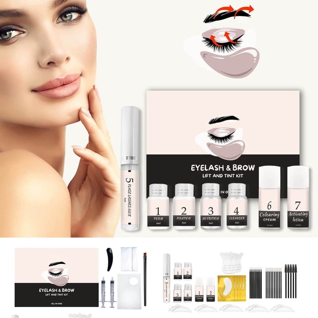 WIFKLSIIPG Lash Lift and Tint Kit Lash Lift Kit with Tint Black Curling and Lifting Eyelashes Easy to Use & Complete Tools for Salon Grade Home DIY Long Lasting 6 8 Weeks 6ml