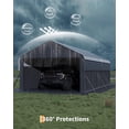 thumbnail image 2 of 12'X24'X9' Metal Carport, Enclosed Car Ports with Heavy Duty Steel Frame and 220 g Tarp, All-Weather Carport for Full-Size Pickup Trucks, Bass Boats, and Tractors, 2 of 6