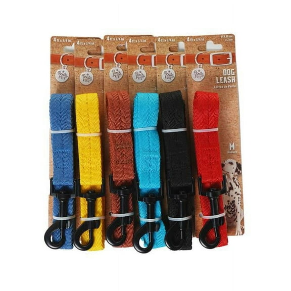 0.62 x 47 in. Dog Leashes, Assorted Colors - Case of 96