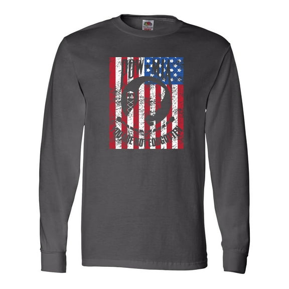 Inktastic Pow Mia Distressed Flag Long Sleeve T-Shirt