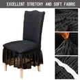 thumbnail image 6 of Chair Covers for Dining Room Set of 4 Stretch Chair Slipcovers with Skirt Removable Washable Kitchen Chair Protector Cover (Black, 4pcs), 6 of 10