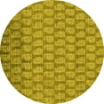 thumbnail image 1 of Ahgly Company Machine Washable Indoor Round Oriental Yellow Industrial Area Rugs, 5' Round, 1 of 4
