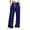 Blue, variant on USNSM Women's Pajama Pants Trendy Plaid Print Stretch Comfy Lounge Pants Drawstring Sleep Straight Trousers with Pockets Gray M