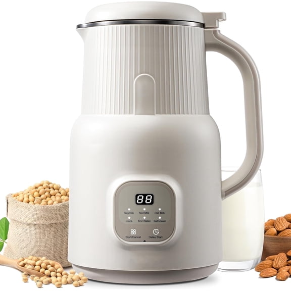 TWOMEOW Automatic Nut Milk Maker, 20oz Multi Function Soy Almond Oat Coconut Milk Machine with Self-Clean, 2-Hour Keep Warm & Delay Timer