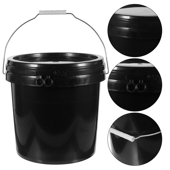 OULII Plastic Buckets With Handles Mixing Bucket With Lid For Storage 1Set