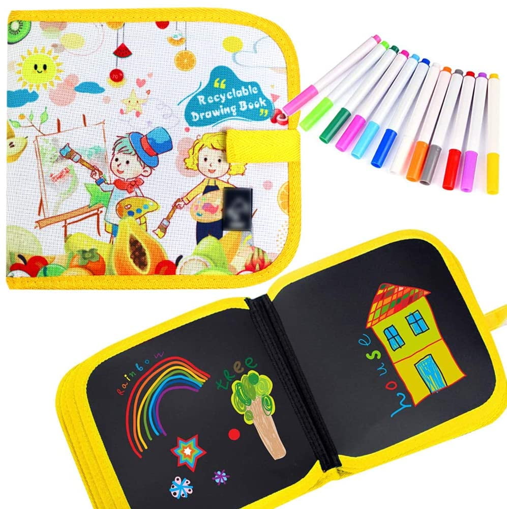 Kids Erasable Doodle Book Set Reusable Drawing Pads Gifts For Boys Girls Preschool Travel Art Toy Scribbler Board For Travel Road Trip 14 Pages For Funny Drawing With 12 Watercolor Pens Walmart Com Kids Erasable Doodle Book Set Reusable Drawing Pads Gifts For Boys Girls Preschool Travel Art Toy Scribbler Board For Travel Road Trip 14 Pages For Funny Drawing With 12 Watercolor Pens Walmart Com