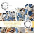 thumbnail image 6 of Orange Blue Botanical Blackout Curtains for Bedroom/Living Room, Thermal Insulated Kitchen Curtains, Weeping Fall Eucalyptus Leaves Rustic Grommet Darkening Window Treatment Drapes 52"x63"x2, 6 of 8