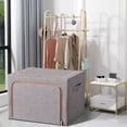 thumbnail image 3 of Clothes Storage Box | Large Fabric Organizer with Transparent Window | Thickened Cationic Material - Tear Proof - Reinforced Handles - Folding Design - Zipper Closure | 50x40x33cm, 3 of 9