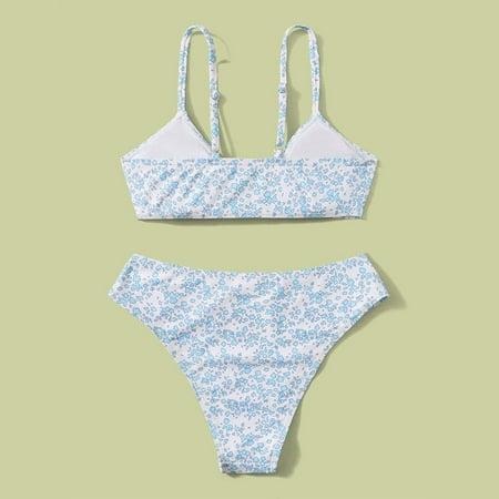 

Gubotare Oddler Girl 2 Piece Swimsuit Sport Floral Prints High Waist Bikini Set Swimwear Bathing Suit Girls Bathing Suits Blue 13-14 Years