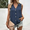 thumbnail image 4 of Women Sleeveless Tops for Work, Blouses for Women Dressy Casual Golf Shirts for Women Dry Fit Womens Sleeveless Tunic Tops Dressy Casual Beach Shirt Sunshine White, 4 of 6