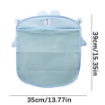 thumbnail image 4 of Tuvgenk 15x14 inch Bath Toy Organizer Mesh Hanging Suction Cup Hanging Storage Bags Drainage Large Capacity Blue for Baby Bath Toy Storage, 4 of 5