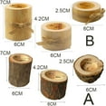 thumbnail image 2 of 3Pcs/Set Wooden Crafts Creative Round Wood Stake bark Shape Candle Holder Table Desktop Home Decoration(B), 2 of 7