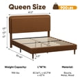 thumbnail image 4 of Frostbloom Queen Bed Frame with Boucle Adjustable Headboard, Cloud Style Upholstered Platform Bed, Brown, 4 of 10