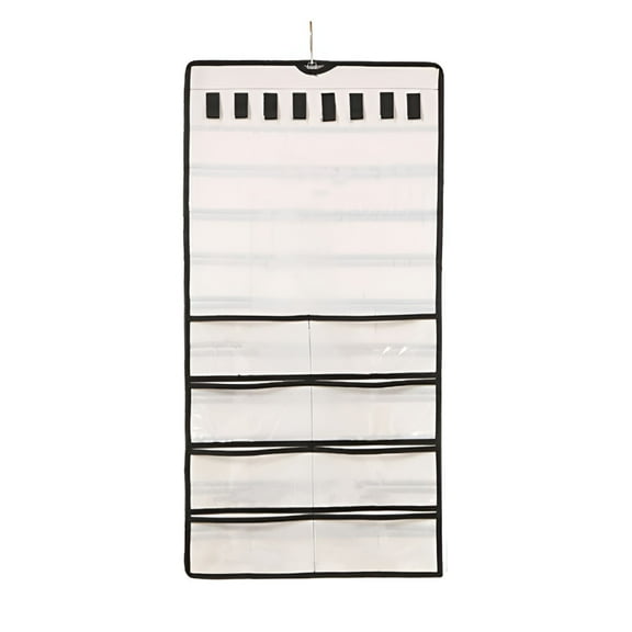 LAMIRO Hanging Jewelry Organizer, Travel Foldable Jewelry Roll Storage Case, with 48 Pockets Loops Closet Necklace Holder for Earring Bracelet Ring Chain with Rotating Hanger