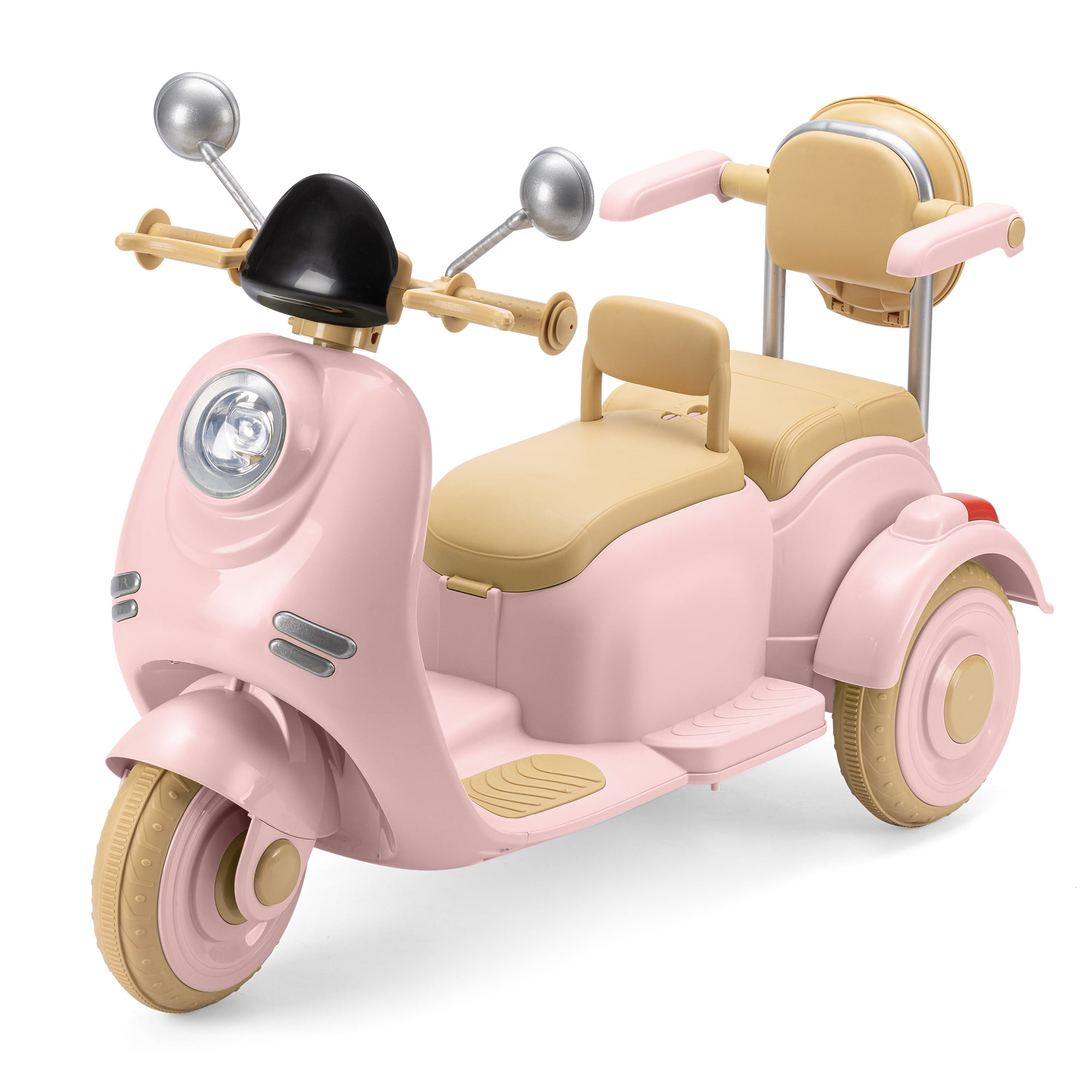 Dimedeal 12V Electric Motorcycle, Ride On Scooter for Kids, 2 Seater with Storage & Dual Motors, 3-Wheel Electric Ride On Toy for Girls Ages 3-8, Safe & Cute Design (Pink)