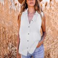 thumbnail image 2 of Moda para mujer Turn-down Collar Ocio Sin mangas Chaleco sólido Tops Fridja  qr5902, 2 of 7