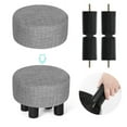 thumbnail image 3 of Homebeez Linen Ottoman Foot Stool Round Padded Foot Rest with Non-Skid Legs, Soft Step Stool for Couch, Desk, Hallway, Office, Lounge, Dorm Room Multiple Colors, 3 of 11