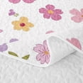 thumbnail image 5 of Erosebridal Kawaii Groovy Floral Twin Quilt Set for Girls, Pastel Blossom Print Twin Coverlet Set, 2 Pieces, 5 of 7
