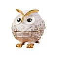 thumbnail image 4 of Diamonds Encrusted Owl Shaped Alloy Jewelry Box With Secure Storage Compartment for Earrings Necklaces, 4 of 7