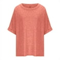 thumbnail image 4 of Women Oversized T-Shirt Summer Casual Short Sleeve Loose Tee Tops Orange S, 4 of 9