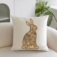 thumbnail image 4 of Horivan Easter Bunny Flocked Pillow Cover 45x45cm Soft Holiday Decor for Sofa Cushion Cute Rabbit Printed Home Decoration Spring Living Room Accent Pillowcase, 4 of 6