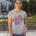 thumbnail image 4 of Country Girl USA Flag Women's V-Neck T-shirt Patriotic Southern Cowgirl Red White Blue American Pride Life Lovers Gift Tee, 4 of 7