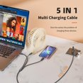 thumbnail image 3 of Cable de carga múltiple MPATIBY 5 en 1 USB C/A, 5 pies, trenzado de nailon, 3 of 7