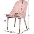 thumbnail image 4 of Meridian Furniture Belle Pink Velvet Dining Chair (Set of 2), 4 of 4
