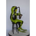 thumbnail image 6 of Nifao Green frog playing saxophone bronze statue – Home Decor Sculpture, 23"L x 15"W x 30"H, 6 of 8