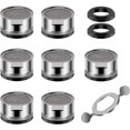 thumbnail image 1 of Aireador de grifo, 7 piezas de accesorios de filtro de aireador de grifo, soporte de filtro de grifo con junta para baño de cocina, incluye 10 juntas y 1 aireador cromado esquí esquí Gafas de esquí, 1 of 5