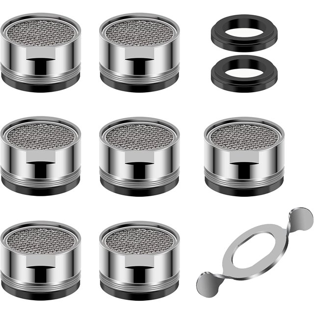Aireador de grifo, 7 piezas de accesorios de filtro de aireador de grifo, soporte de filtro de grifo con junta para baño de cocina, incluye 10 juntas y 1 aireador cromado esquí esquí Gafas de esquí