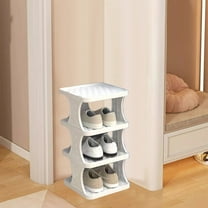 KQJQS 4-Tier Metal Shoe Rack Organizer - Ventilated Shelves, No-Tool Assembly for Bedroom, Entryway, Dorm