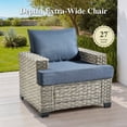 thumbnail image 4 of Ovios 8-Piece Outdoor Patio Furniture Set with Solar-Powered Lighted Coffee Table All-Weather Wicker Conversation Seating with Ottomans, Denim Blue, 4 of 10