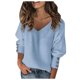 thumbnail image 1 of Jersey de punto con cuello de lazo para mujer: manga larga, adorno de botones, prenda informal/abrigada para el día a día/la playa, tallas S-XXL (tallas EE. UU./Reino Unido/UE), 1 of 7