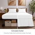 thumbnail image 3 of Mellanni Iconic Collection Pleated Microfiber Bed Skirt 15" Drop, Queen, White, 3 of 7