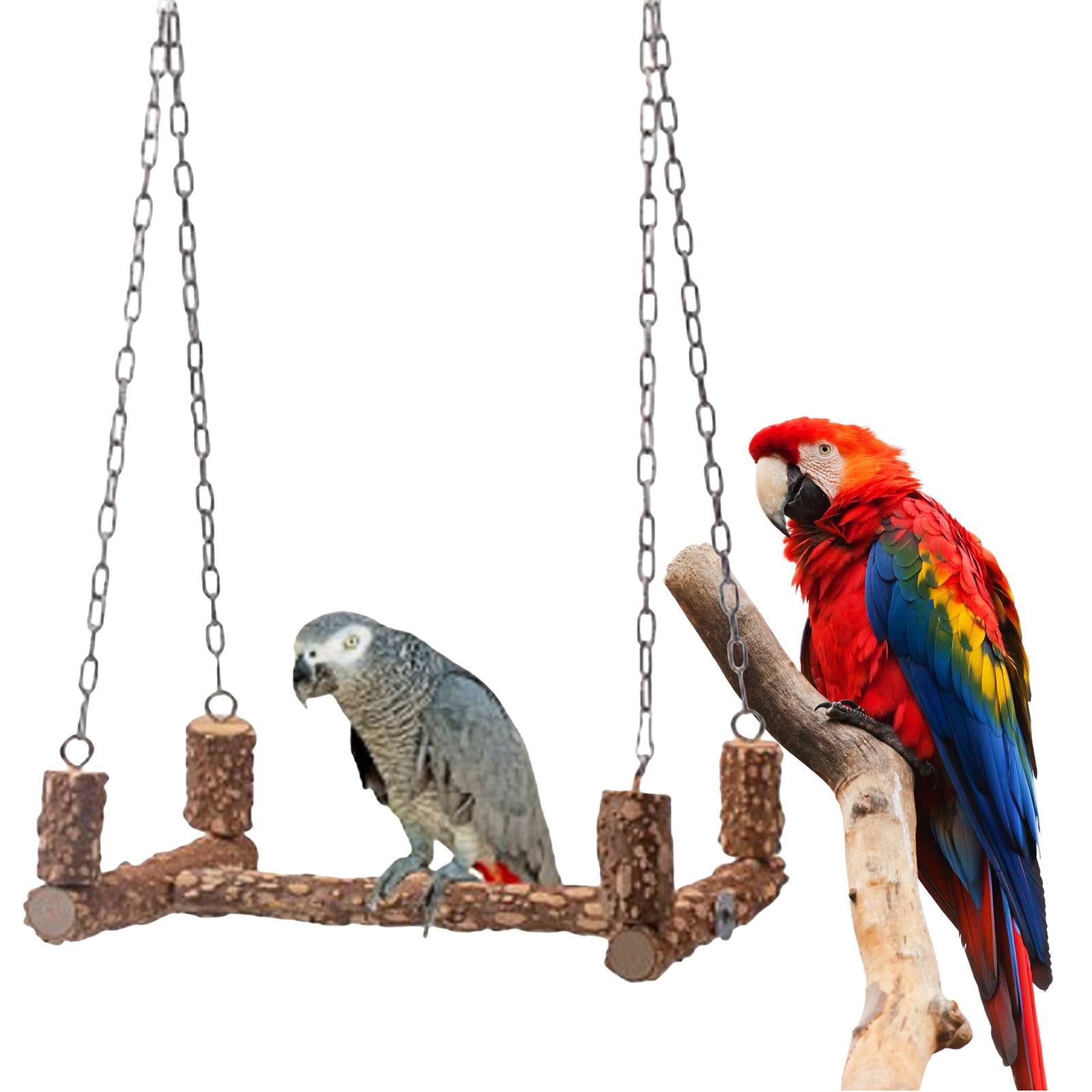 Bvdfgk Parrot Wooden Stand Swing Cage Hanging Chewing Bite Perch Bird Toy Swinging Toys