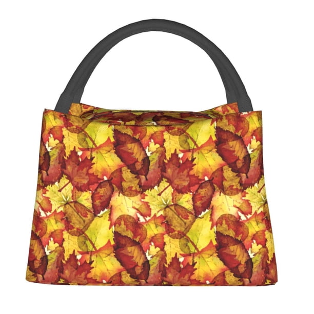 Balery Autumn Mosaic Maple Leaves Bolsa de Aislamiento Portátil – Bolsa de Almuerzo con Forro de Aluminio Mejorado, Funda Impermeable y Fácil de Limpiar para Picnic y Caja de Almuerzo