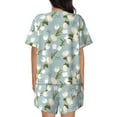 thumbnail image 3 of Kdxio Tulips Flowers Print Pajamas Sets for Women Short-Sleeved Pjs with Lounge Shorts Two Piece Sleepwear S-4XL, 3 of 9