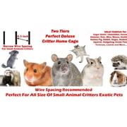 Mcage Deluxe 2-Story Metal Small Animal Critter Rolling Cage Large Durable Front Door for Guinea Pig, Ferret, Rabbit, Mouse, Rat with Removable Tray, Water Bottle & More