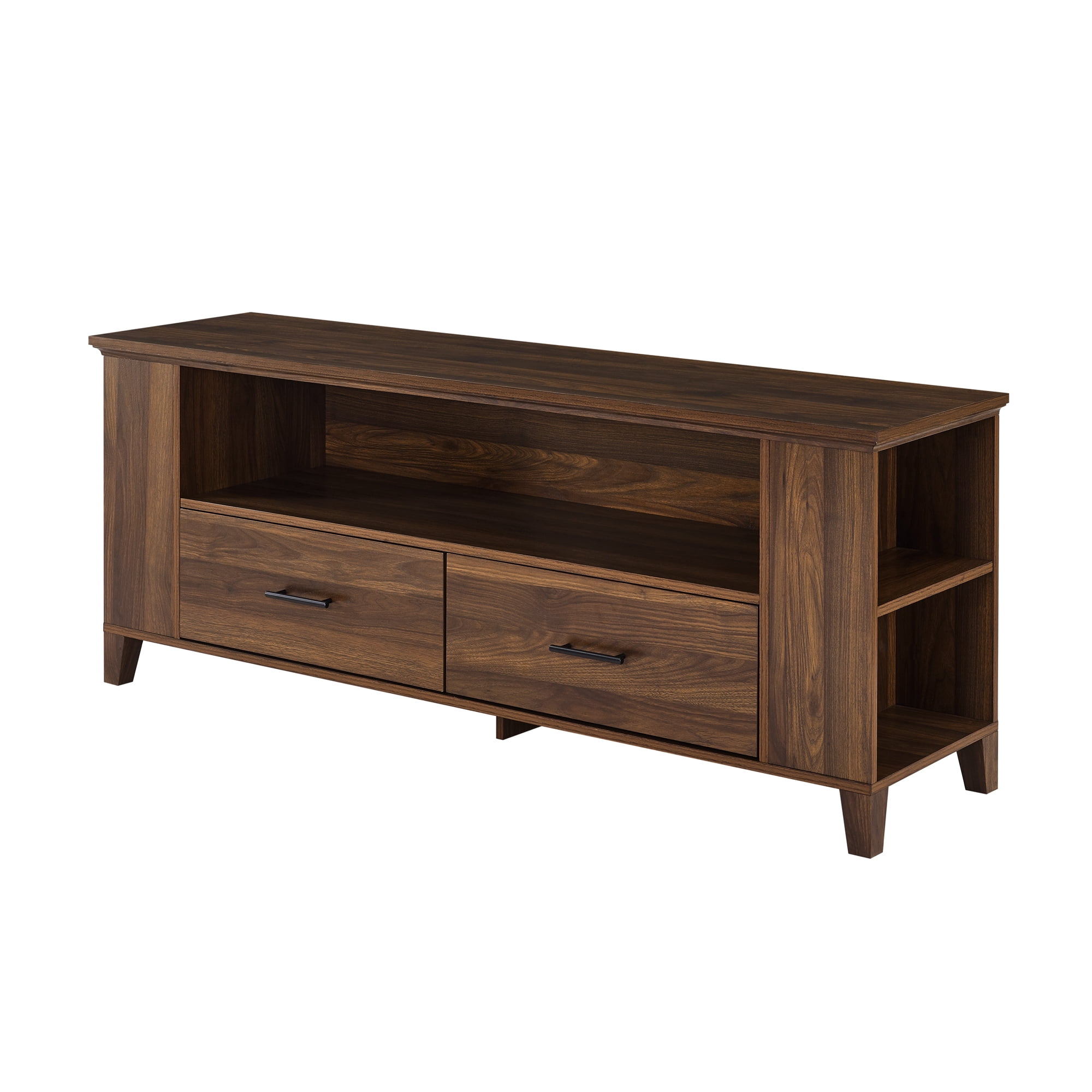Dark Walnut TV Stand with Adjustable Shelves for TVs up to 65" by Manor Park