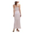 thumbnail image 2 of GUESS Womens Pink Textured Zippered Belted Side Slit Sleeveless V Neck Maxi Formal Sheath Dress 4, 2 of 2