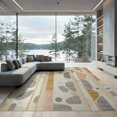 thumbnail image 2 of ODIKA 8'x10' Washable Area Rug Spots Spotted Cow Abstract Geometric Stripes Contemporary Designer for Living Room, Under Sectional, Family , Durable, Non-Slip, 2 of 7